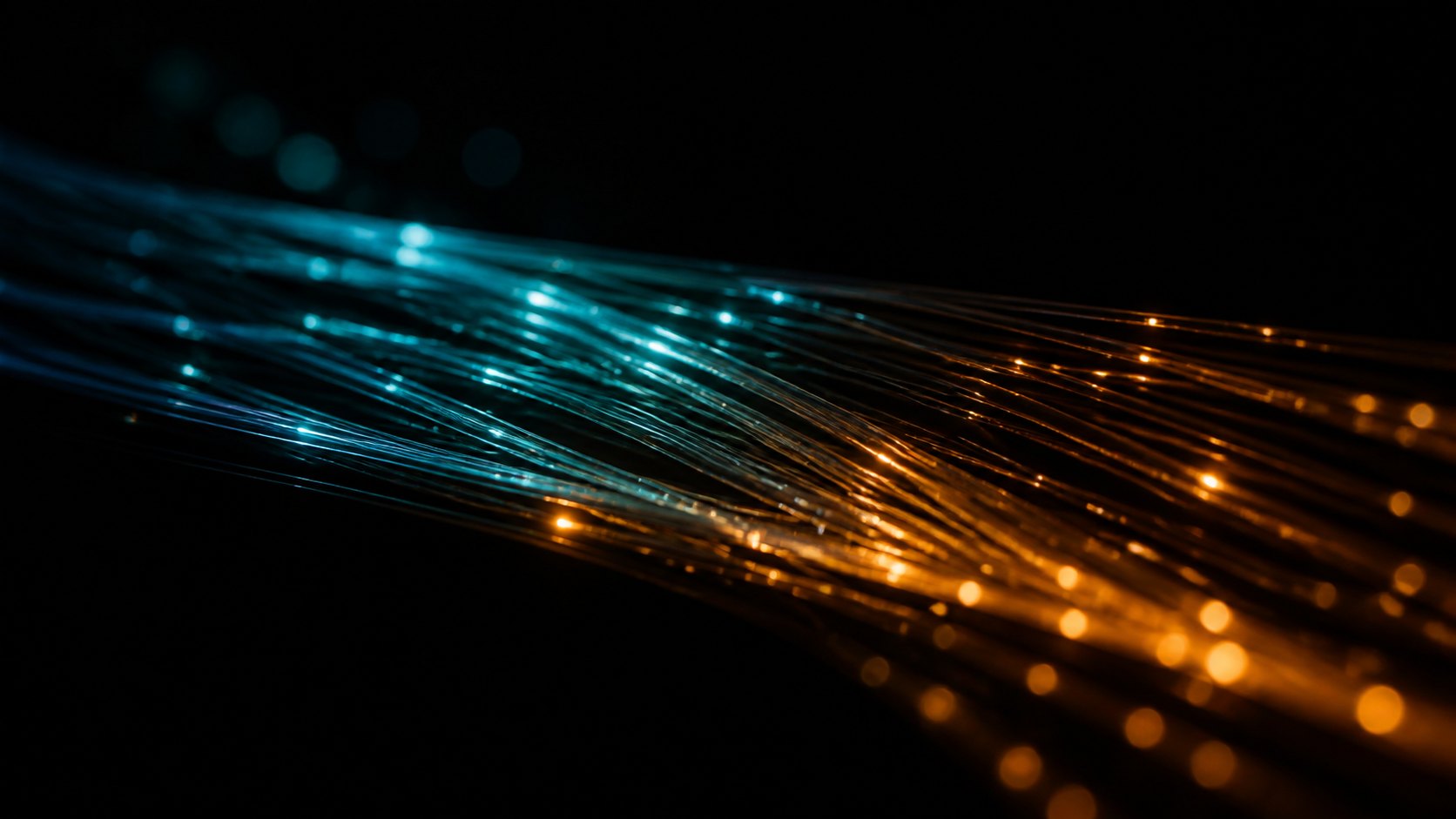 Hebras de fibra óptica iluminadas